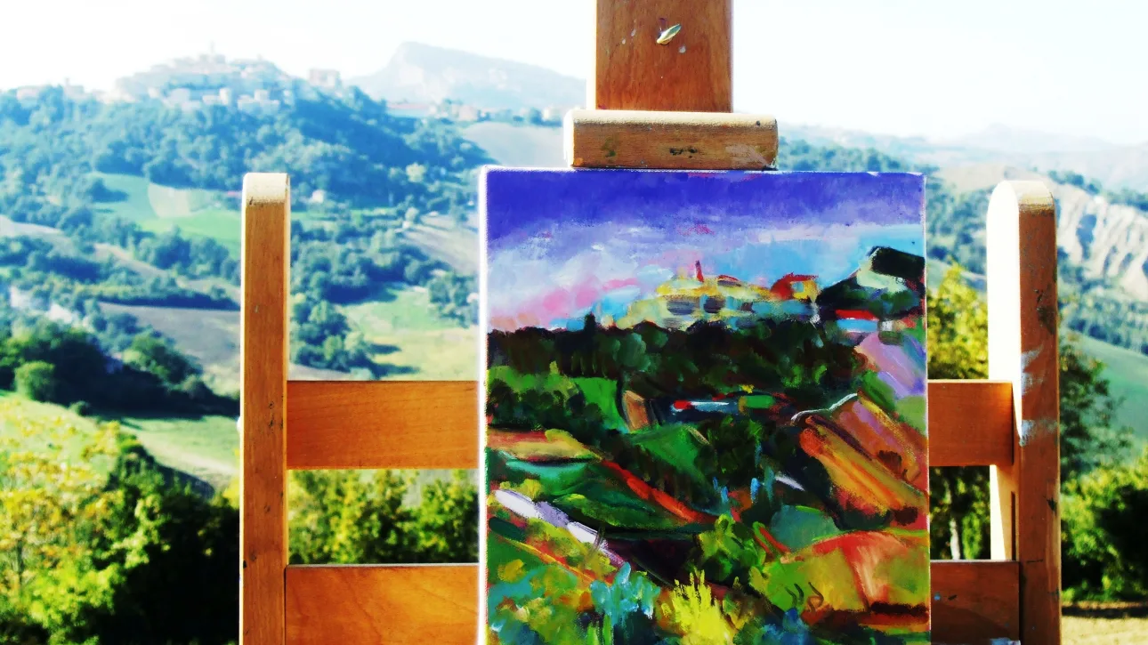 Abstract Italian Landscape in Oil