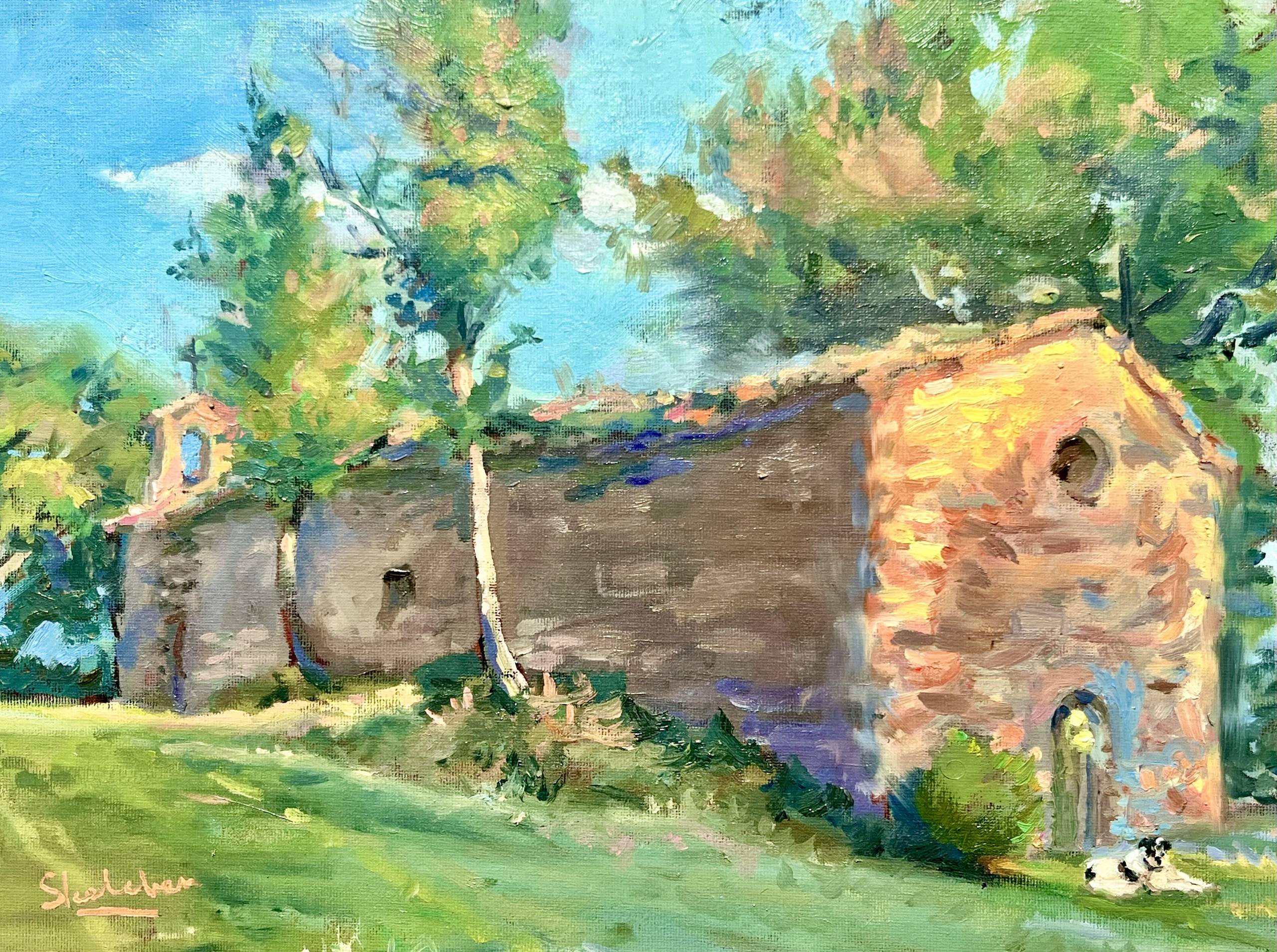 Impressonist Painting of old Chapel in Le Marche, Italy